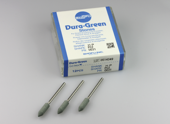 Shofu Dura Green Stone Cone Cn1 Fg Pack 12
