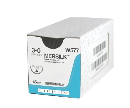 Johnson & Johnson 3/0 Mersilk Sutures - 45cm x 36 22mm, 1/2 Circle, CC - DMI Dental Supplies Ireland - Next Day Delivery